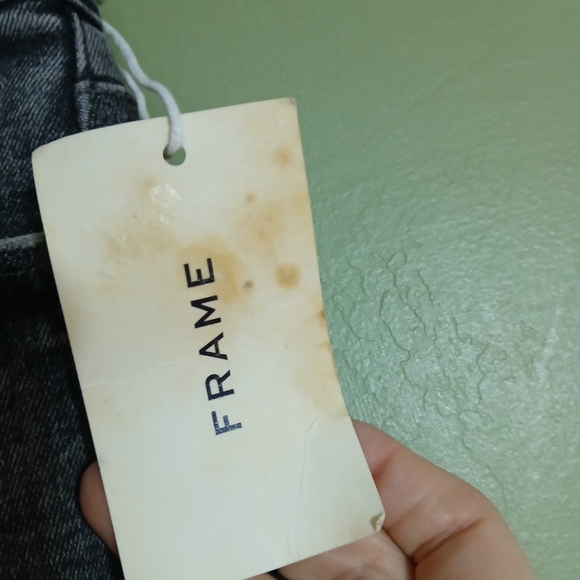 Frame Le One Skinny Crop Jeans In Hughes Black gray Mid Rise Whiskered Size 1 - Picture 5 of 10